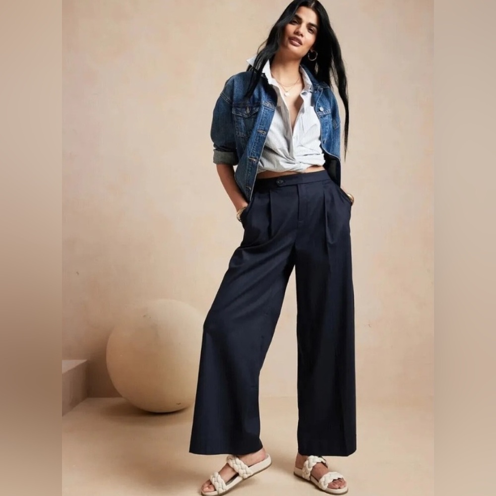NWT Banana Republic Linen‎ Blend Wide Leg Pants 10/31”inseam